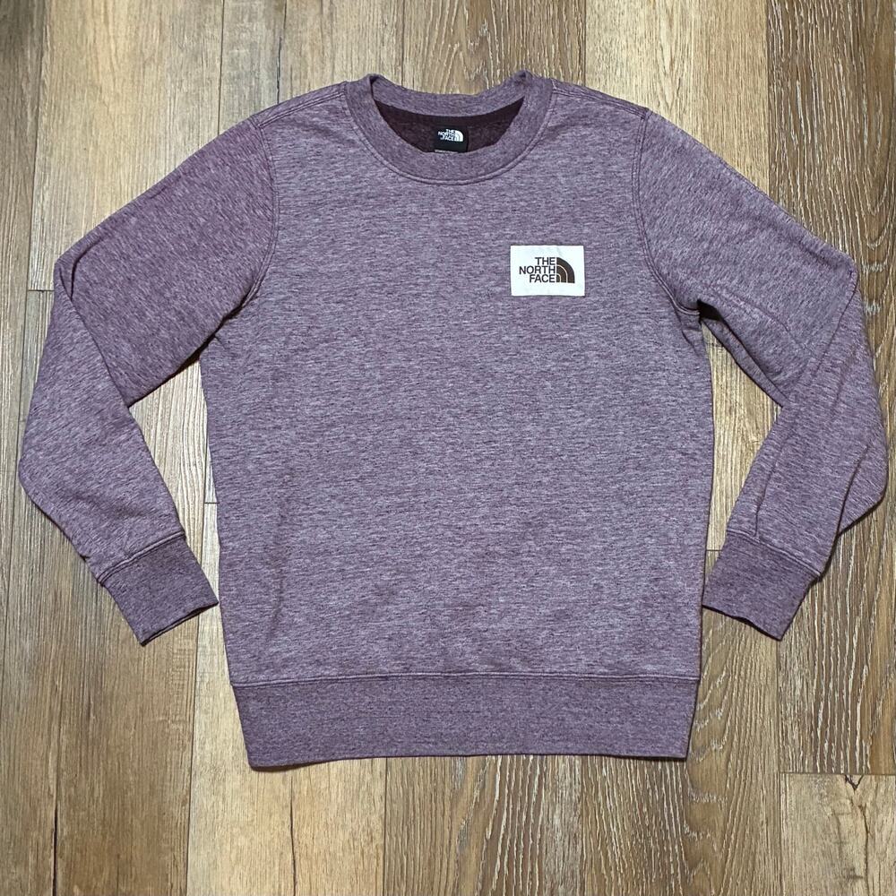 The North Face Heritage Patch Crew Sweatshirt Womens M Heather Purple Sport EUC